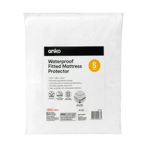Waterproof Fitted Mattress Protector, Single Bed - Anko product image