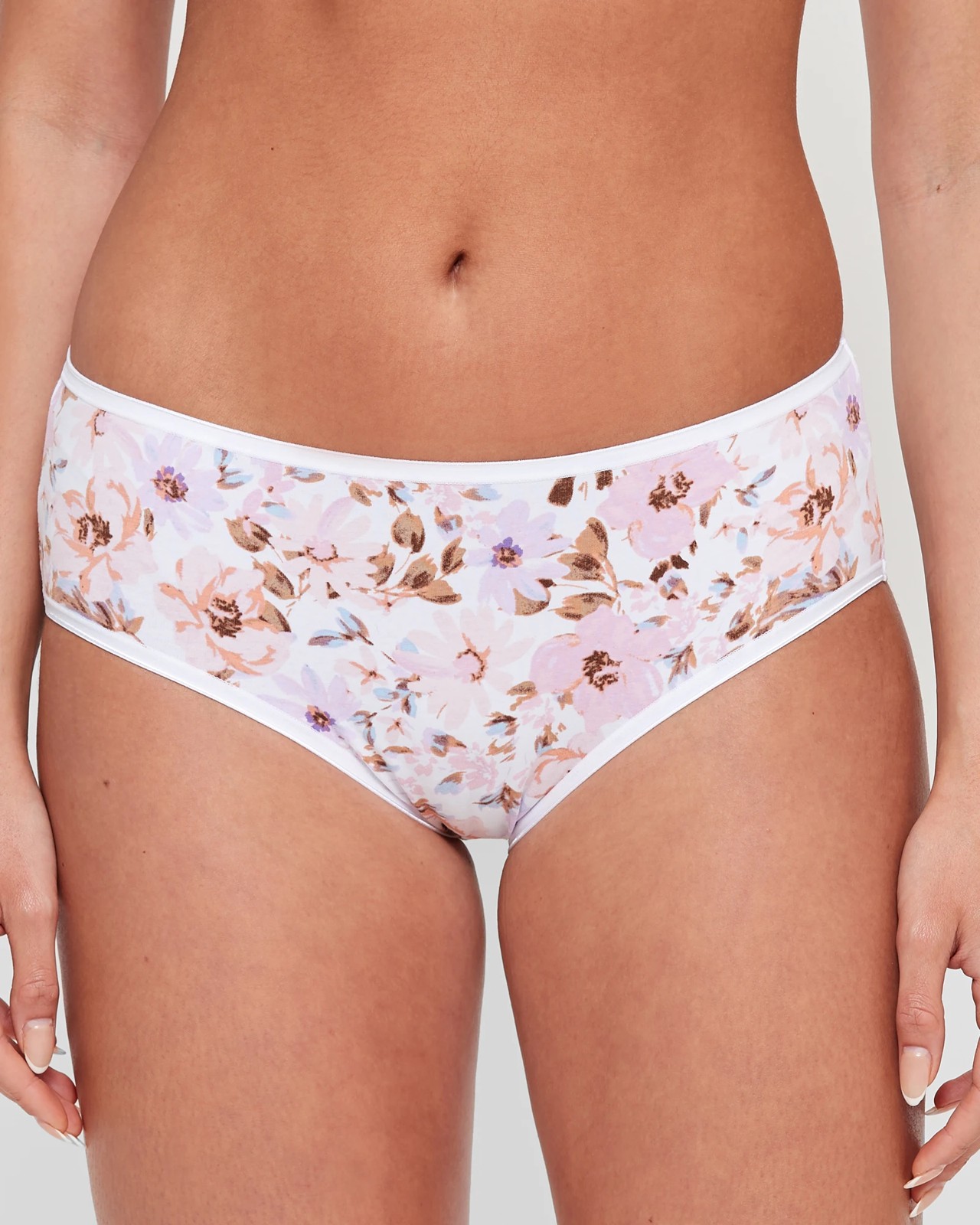 2 Pack Everyday Cotton Midi Briefs with Aloe - Floral Print