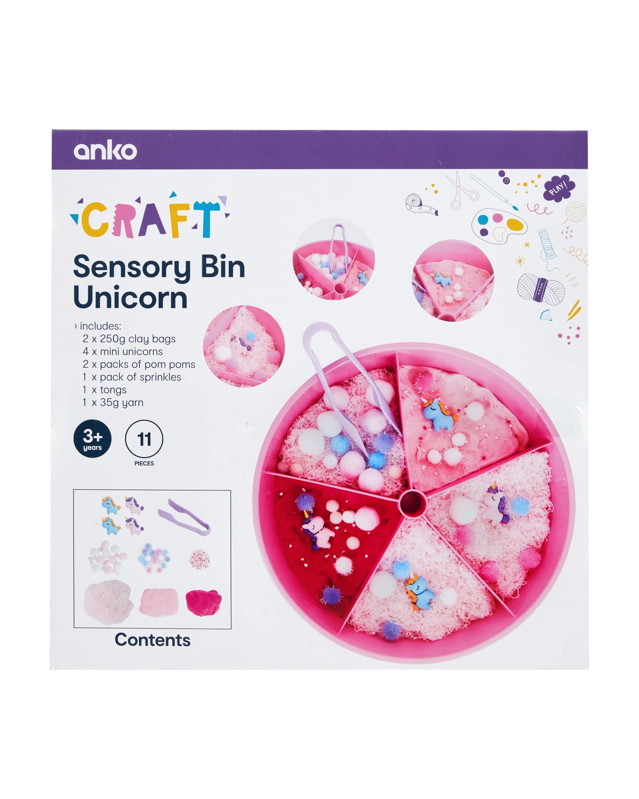 Anko 11 Piece Sensory Bin Unicorn 3 of 3