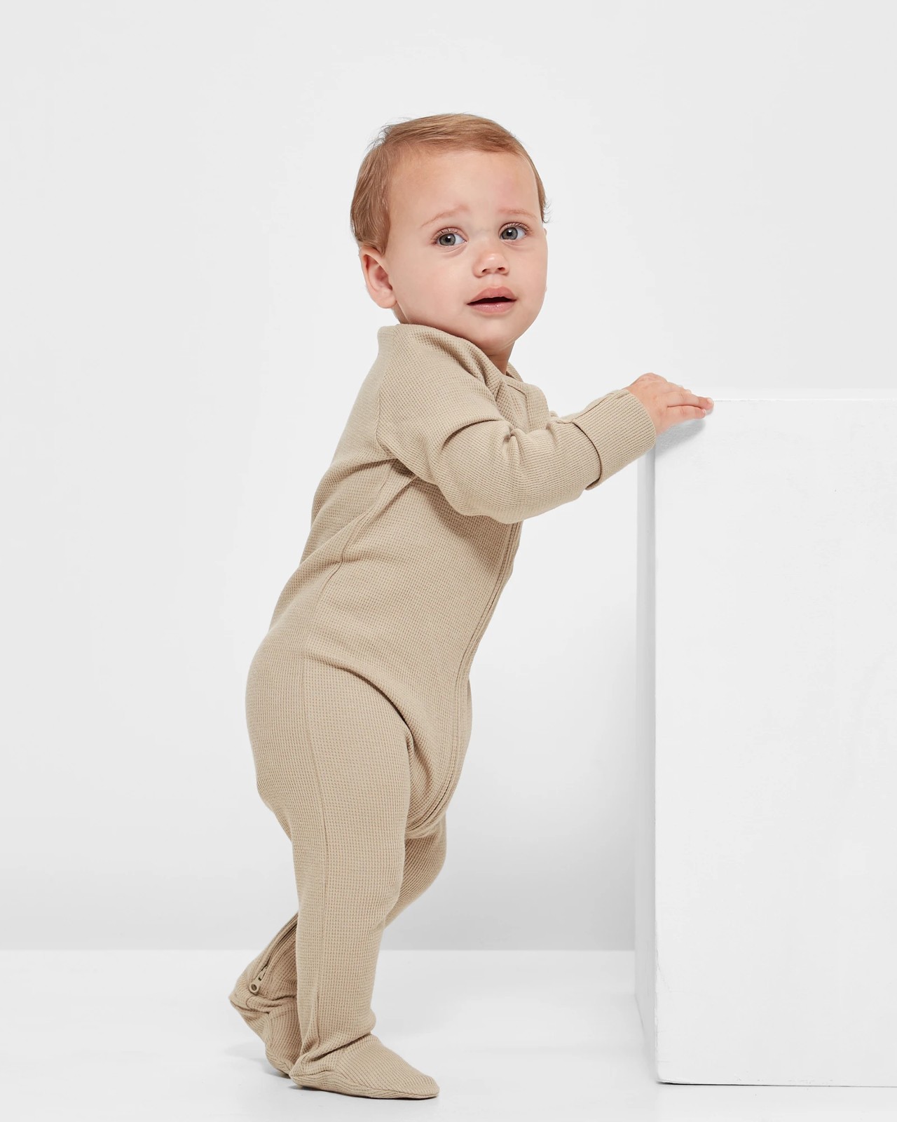Baby Organic Cotton Waffle Zip Coverall 6 of 6
