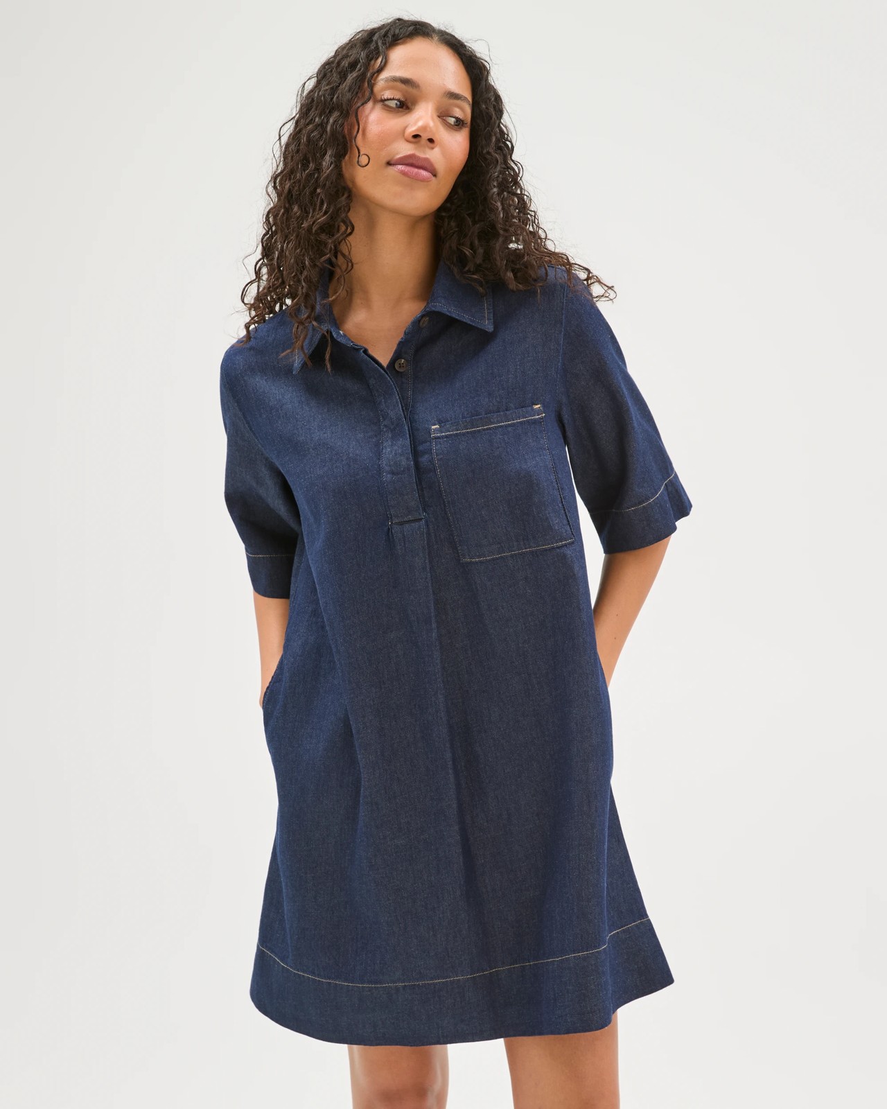 Denim Mini Dress 2 of 5