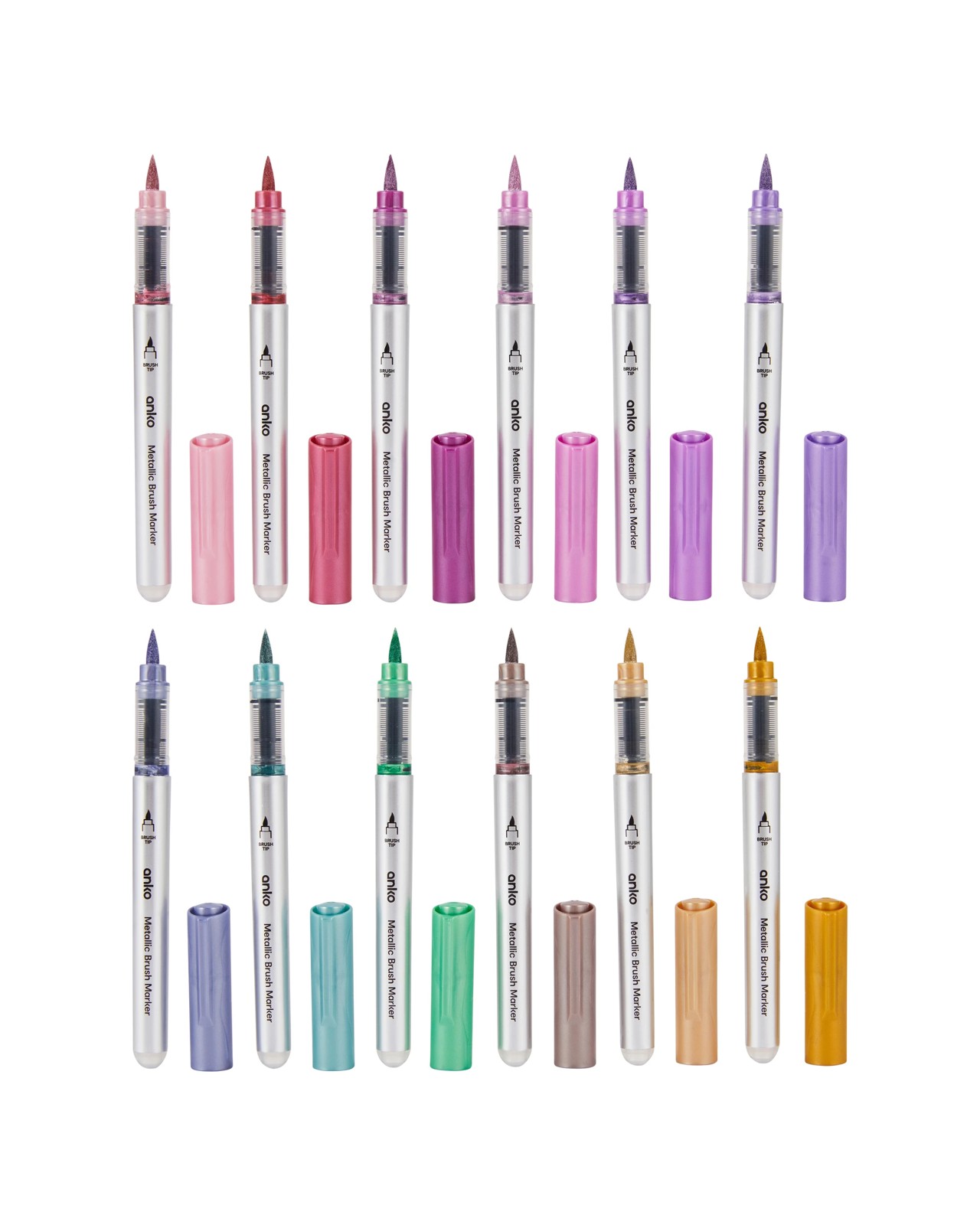 Anko 24 Pack Metallic Brush Markers 4 of 5