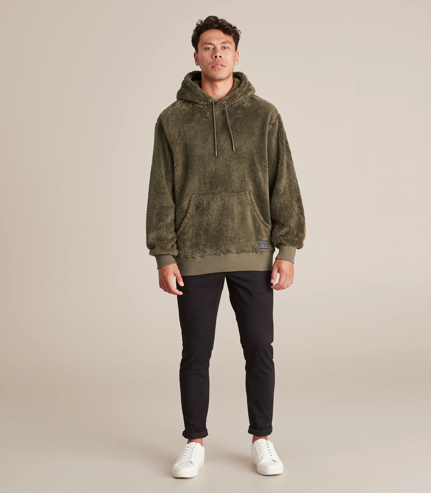 Commons Recycled Fleece Teddy Hoodie - Olive