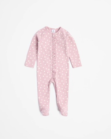 Baby Organic Cotton Waffle Frill Coverall