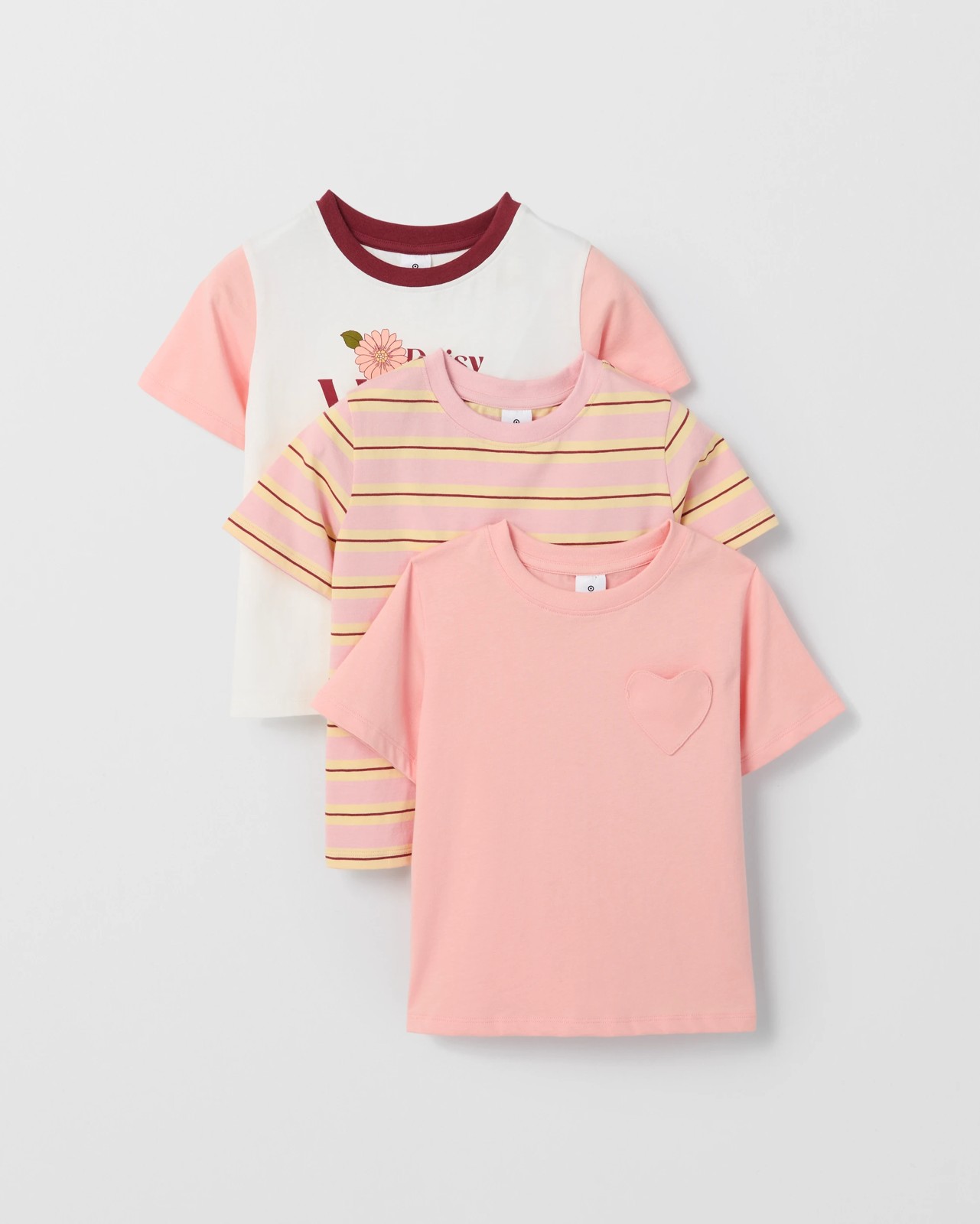 Australian Cotton 3 Pack T-Shirts - Coral Stripe 5 of 6