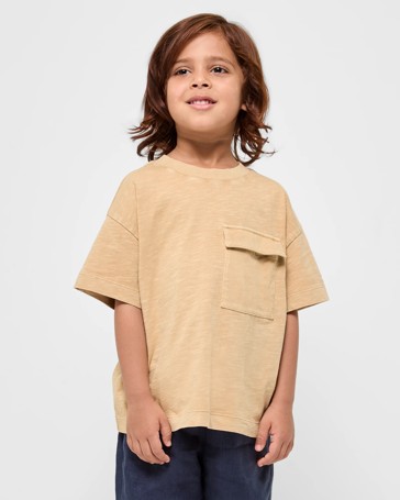 Australian Cotton Oversized Washed Pocket T-shirt