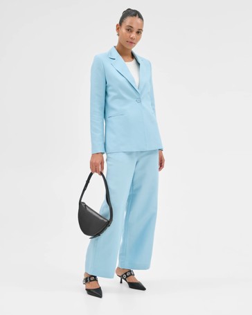Linen Blend Single Breasted Blazer - Preview