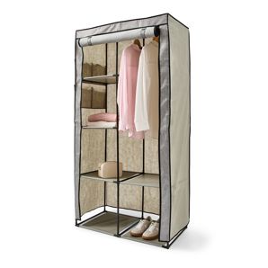 Anko Linen Look Covered Wardrobe, Charcoal product image