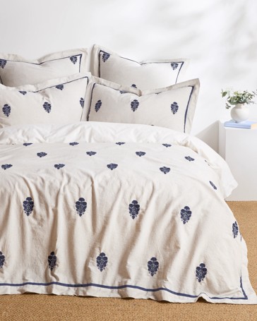 Aria Embroidered Quilt Cover Set