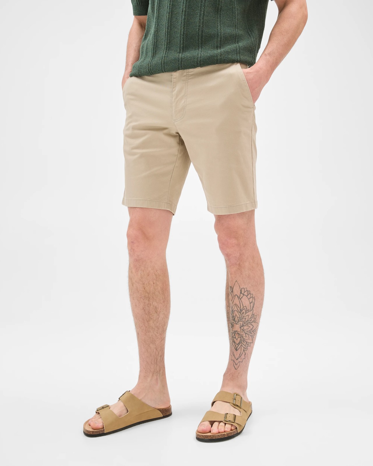 Australian Cotton Regular Chino Shorts - Stone 2 of 6