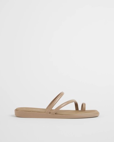 Padded Toe Post Strappy Slides