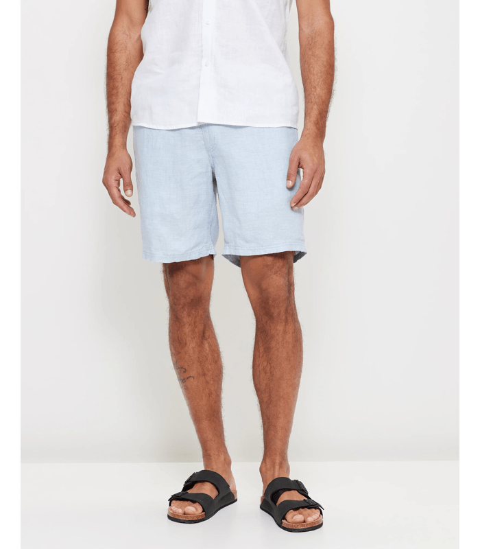 Blue Linen Shorts for Men