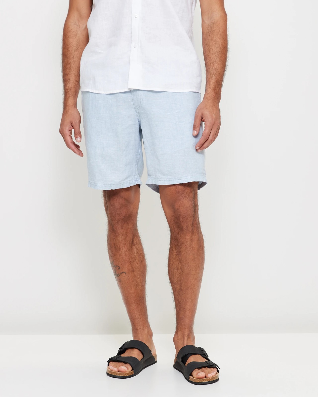 Blue store linen shorts