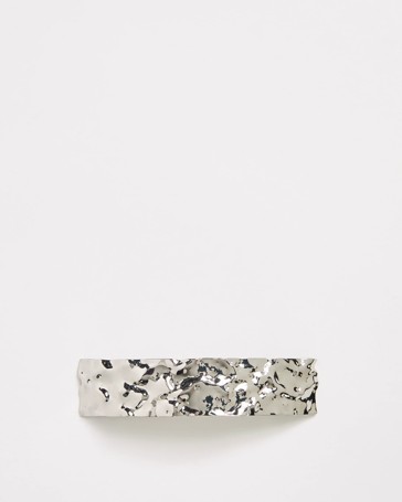 Large Hammered Barrette Clip