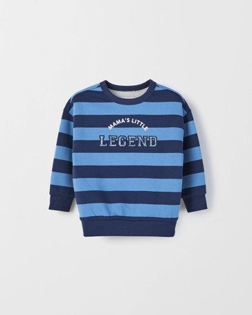 Australian Cotton Blend Striped Sweat Top