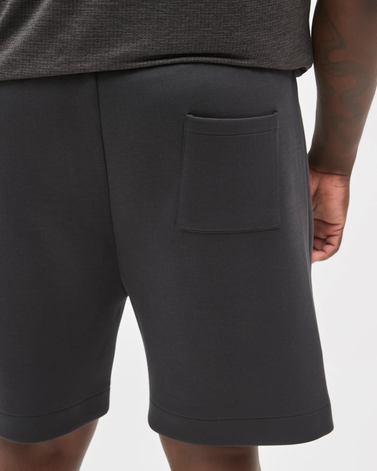 Plus Size Australian Cotton Blend Tech Fleece Shorts  - Black 5 of 6