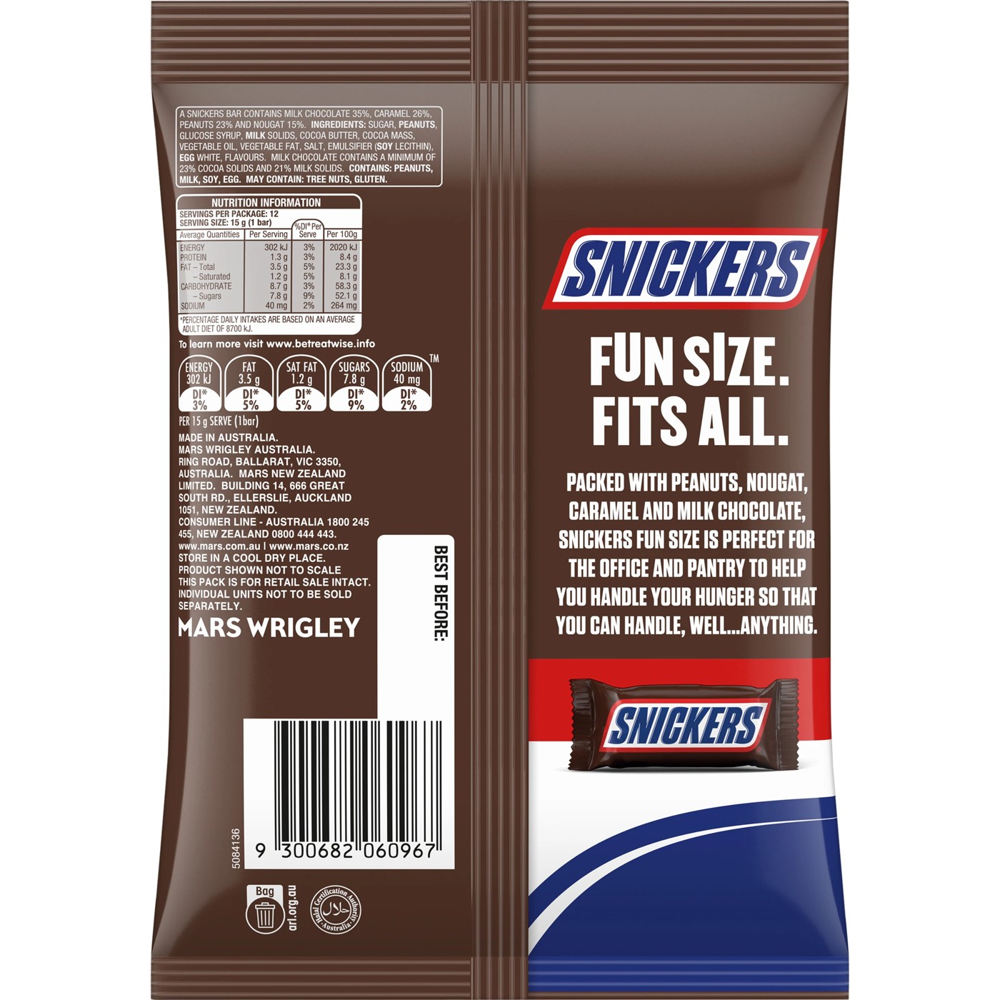 Snickers 12 Piece Fun Size Share Pack 180g 2 of 3