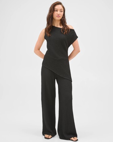 Lily Loves Textured Straight Leg Pants