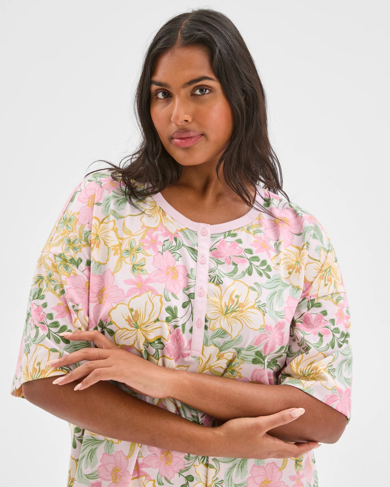 Plus Size Australian Cotton Henley Nightie 4 of 6