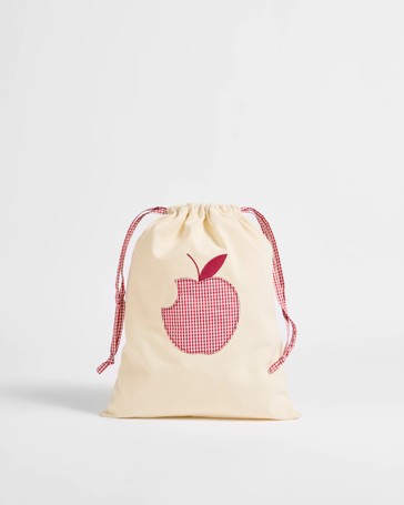 Kids Back To School Apple Drawstring Bag