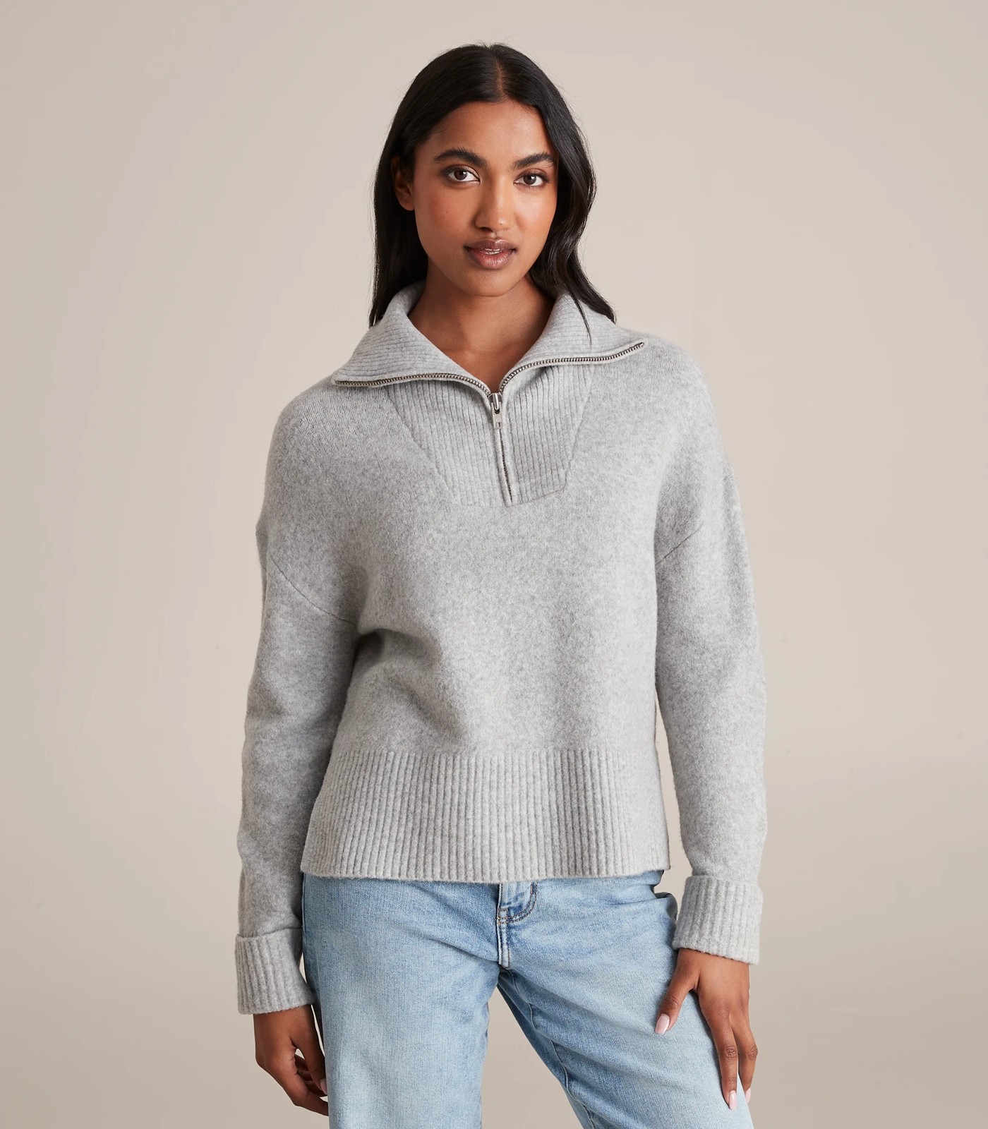 ESPRIT - Cable Knit Half-Zip Sweater at our online shop