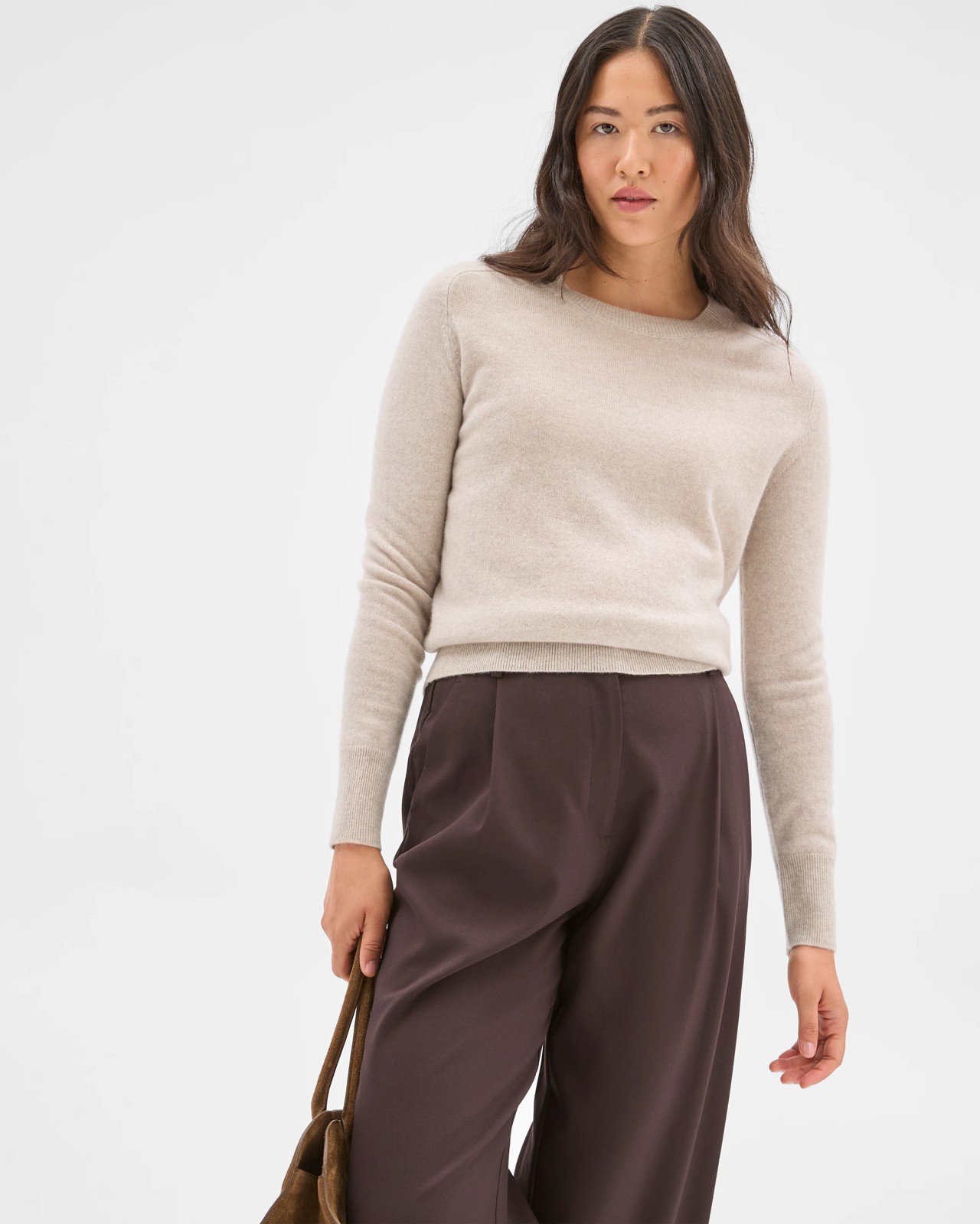 Preview Cashmere Crew Neck Jumper - Oatmarle 3 of 5