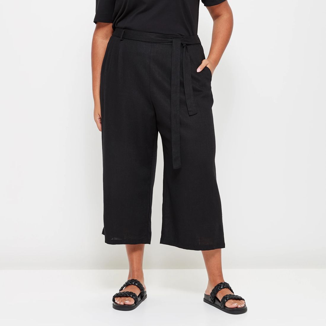 Curve Linen Blend Crop Pants Target Australia