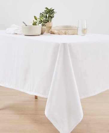 Anko Extra Large White Linen Look Tablecloth