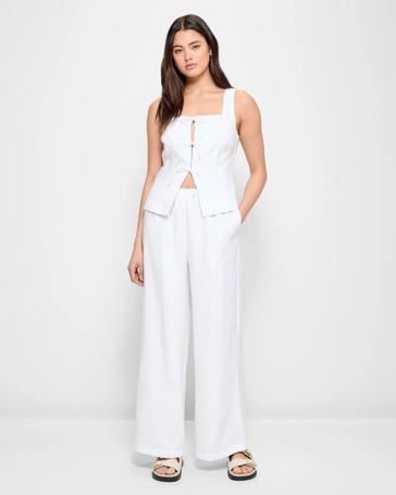 European Linen Elastic Waist Pants - Lily Loves
