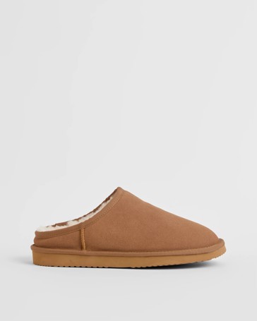 Australian Design Ugg Sheepskin and Leather Slipper Scuff