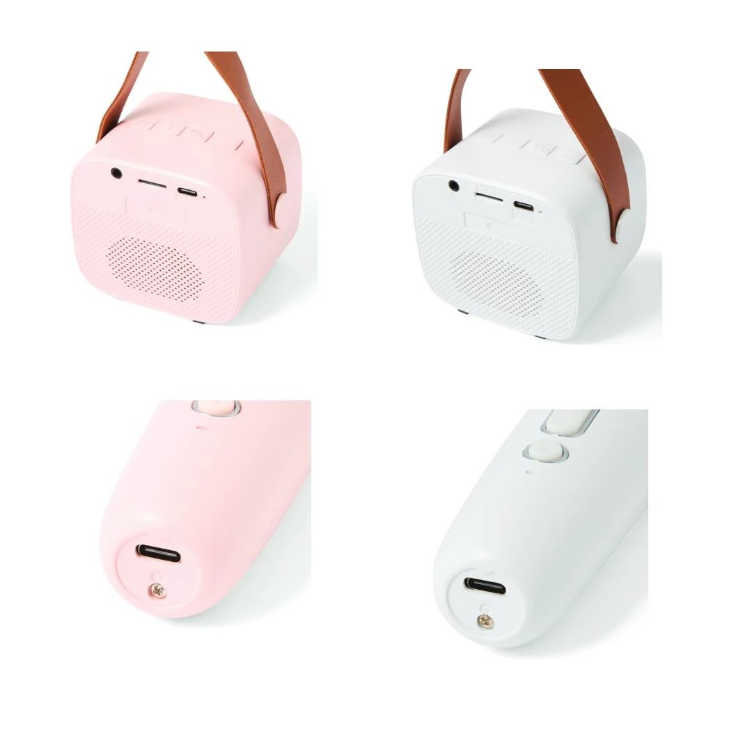 Anko Portable Mini Karaoke Speaker - White and Pink 5 of 5