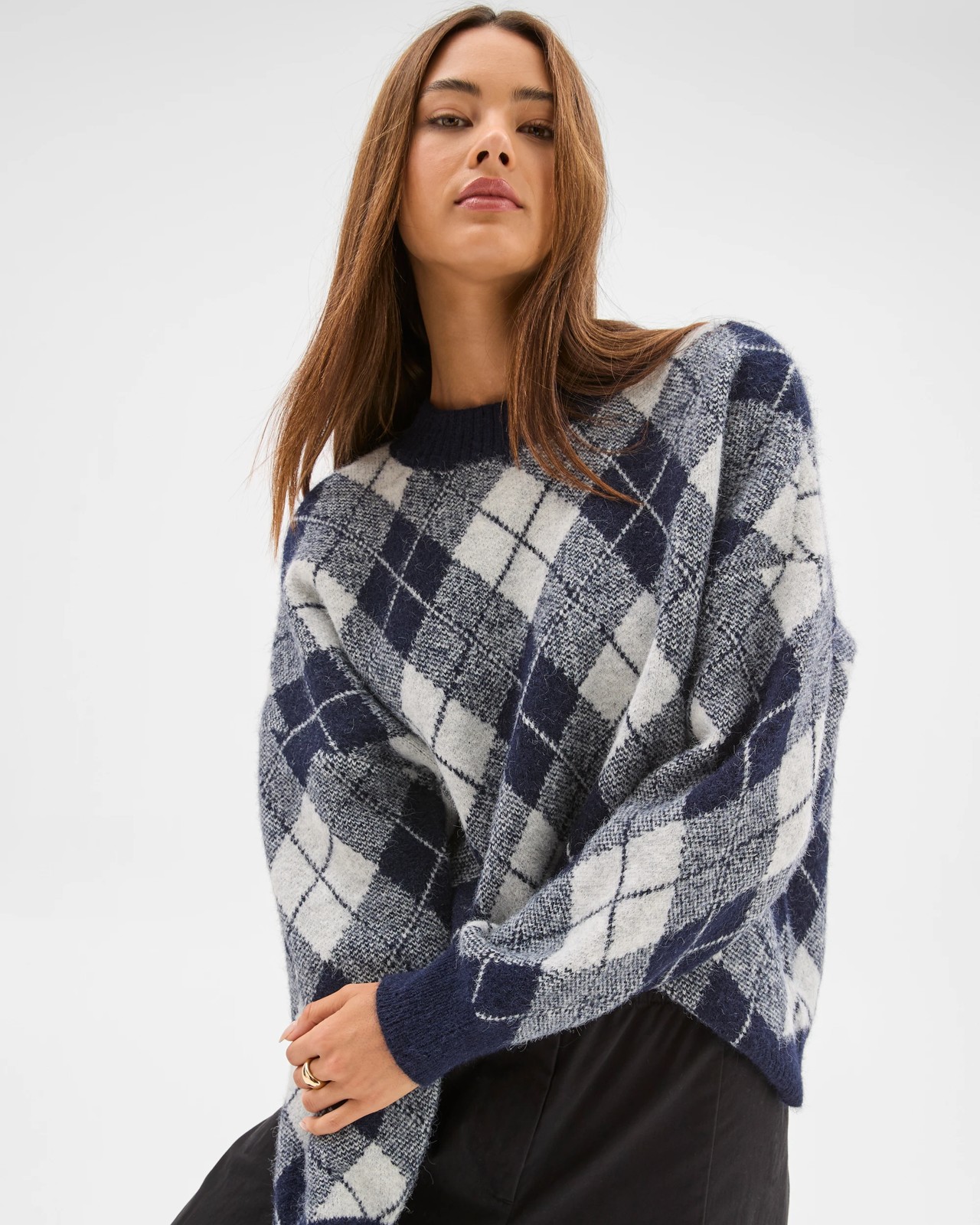 Lily Loves Argyle Crew Neck Jumper 4 of 5