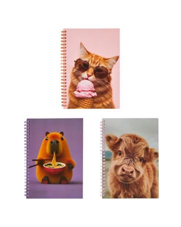 Anko A5 Notebook Animals 80gsm 120 Pages - Assorted