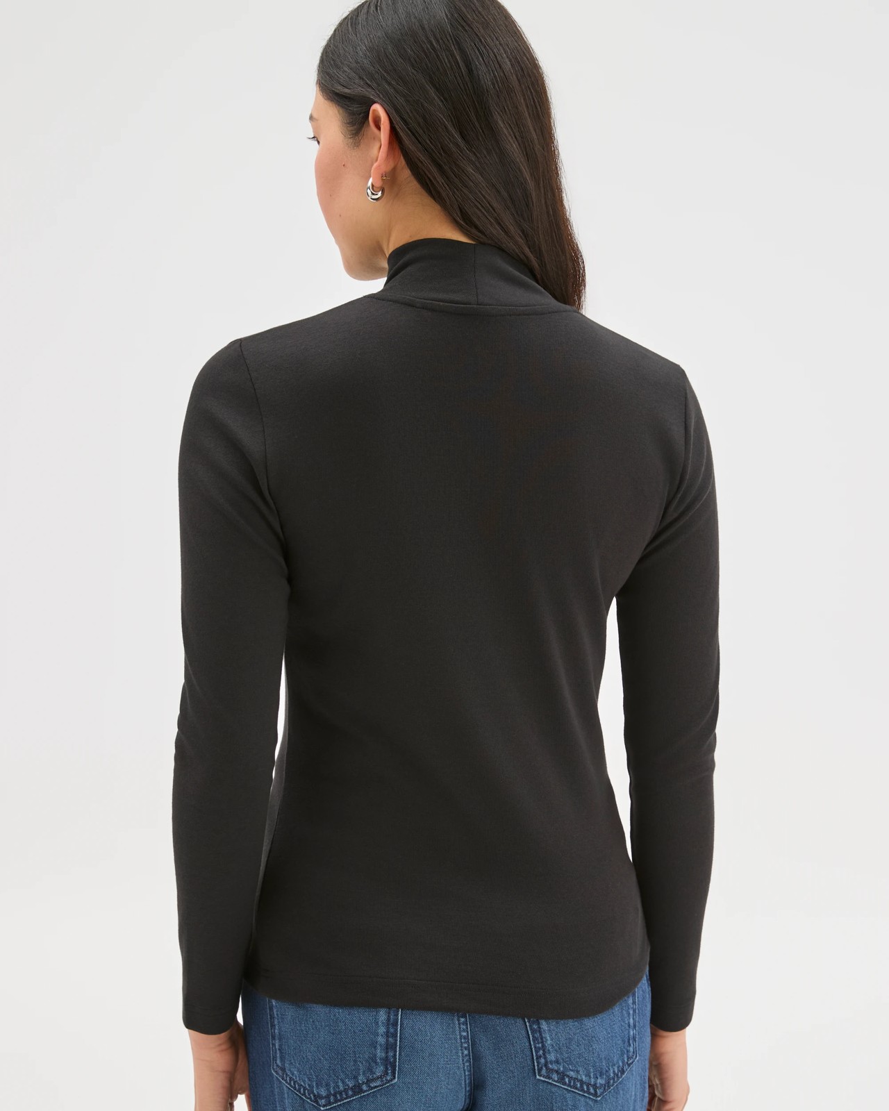 Soft Touch Long Sleeve Skivvy Top - Black 4 of 6