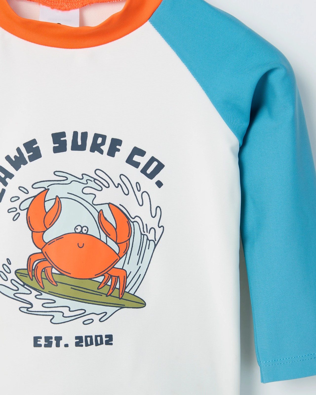Baby Long Sleeve Rash Vest and Leggings Swim Set - Blue Sandy Claws 2 of 3