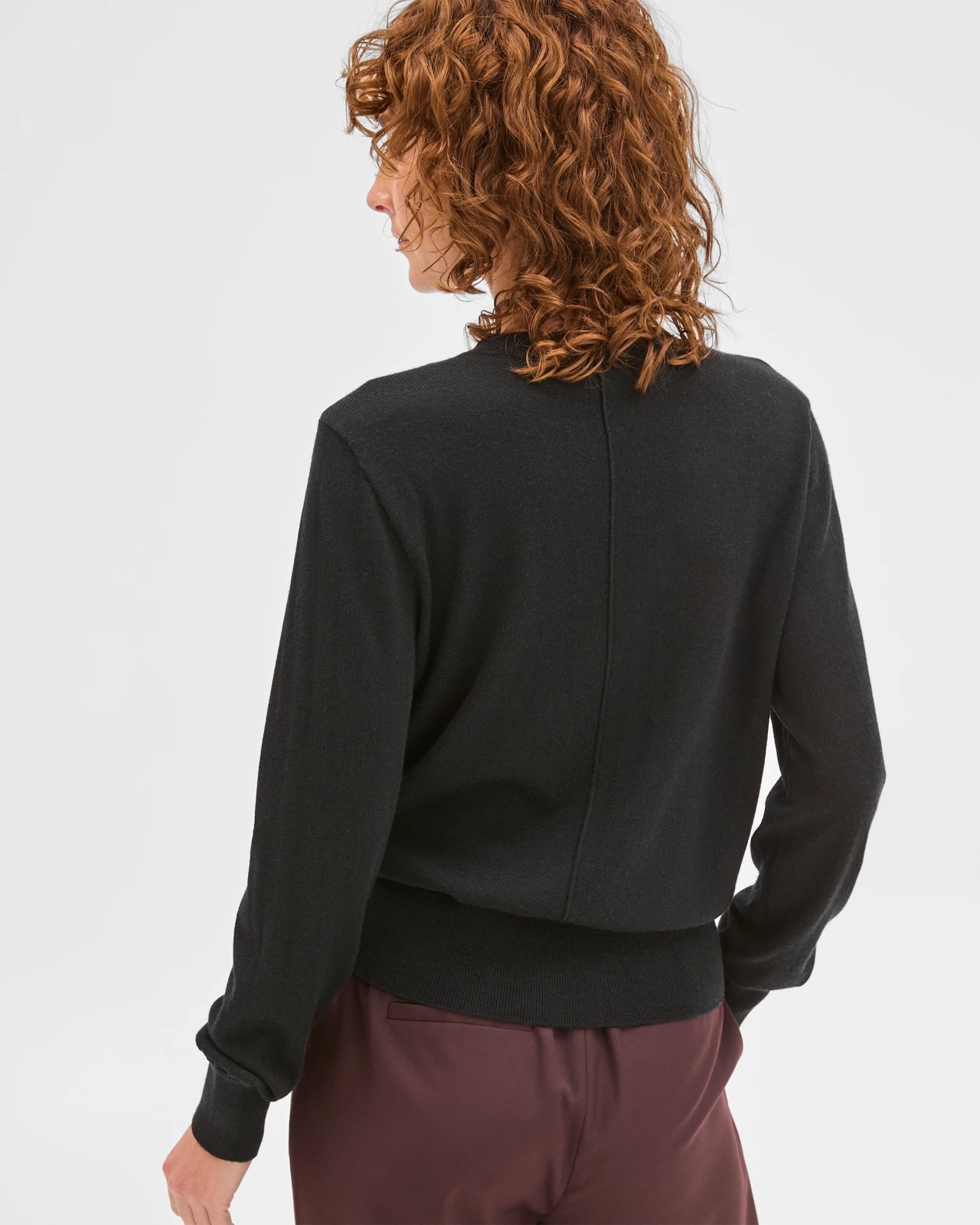 Preview Merino Crew Neck Stitch Detail Knit Sweater 6 of 6