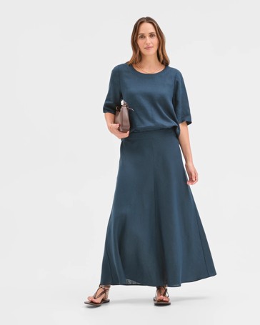 European Linen Seam Detail Skirt