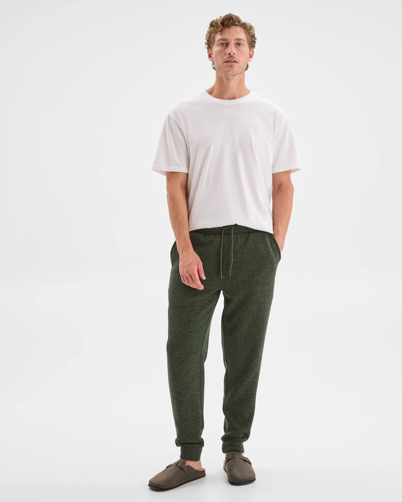 Cuffed Full Length Trackpants - Green Marle 3 of 5