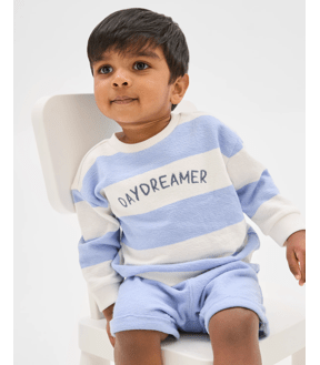 Organic Cotton Baby Crew Fleece Top and Short 2 Piece Set