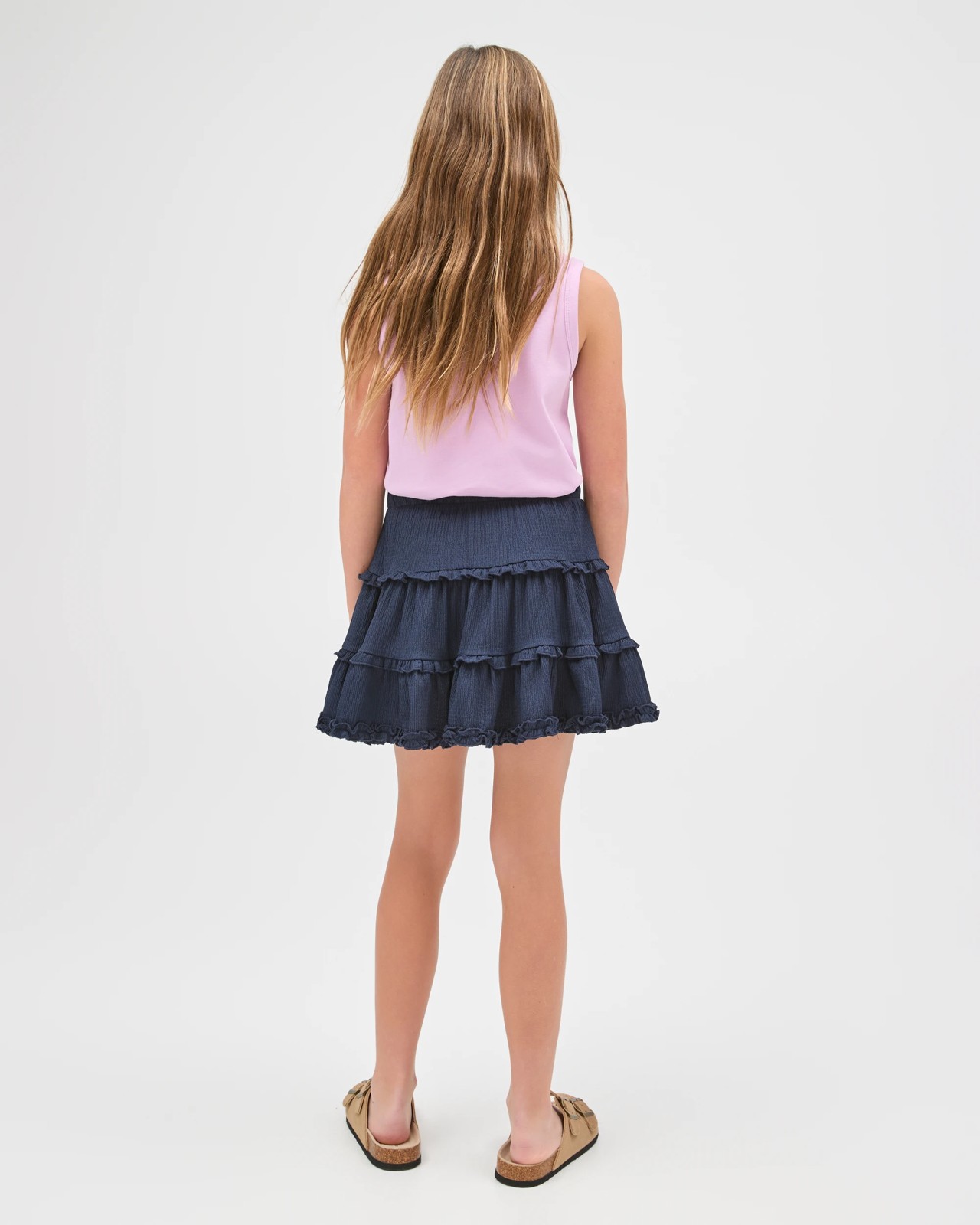 A-Line Short Length Textured Knit Skort - Navy 4 of 6