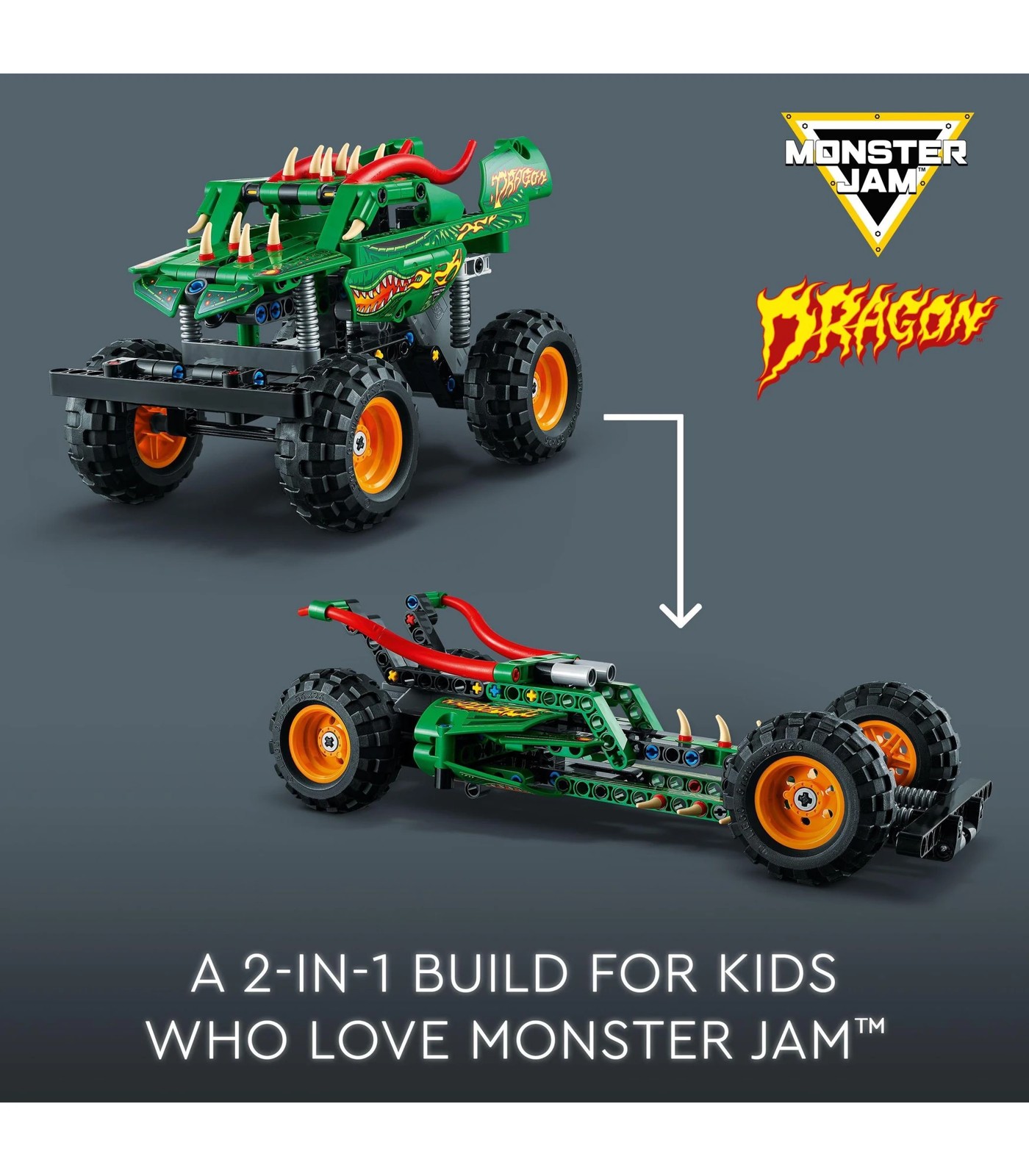 Lego Technic Monster Jam Dragon 2in1 Monster Truck Toy 42149 : Target