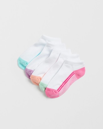 Maxx Cotton Blend 5 Pack Girls Low Cut Sport Socks