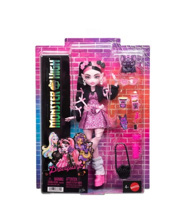 Monster High Draculaura Fashion Doll in Bow Dress and Accessories