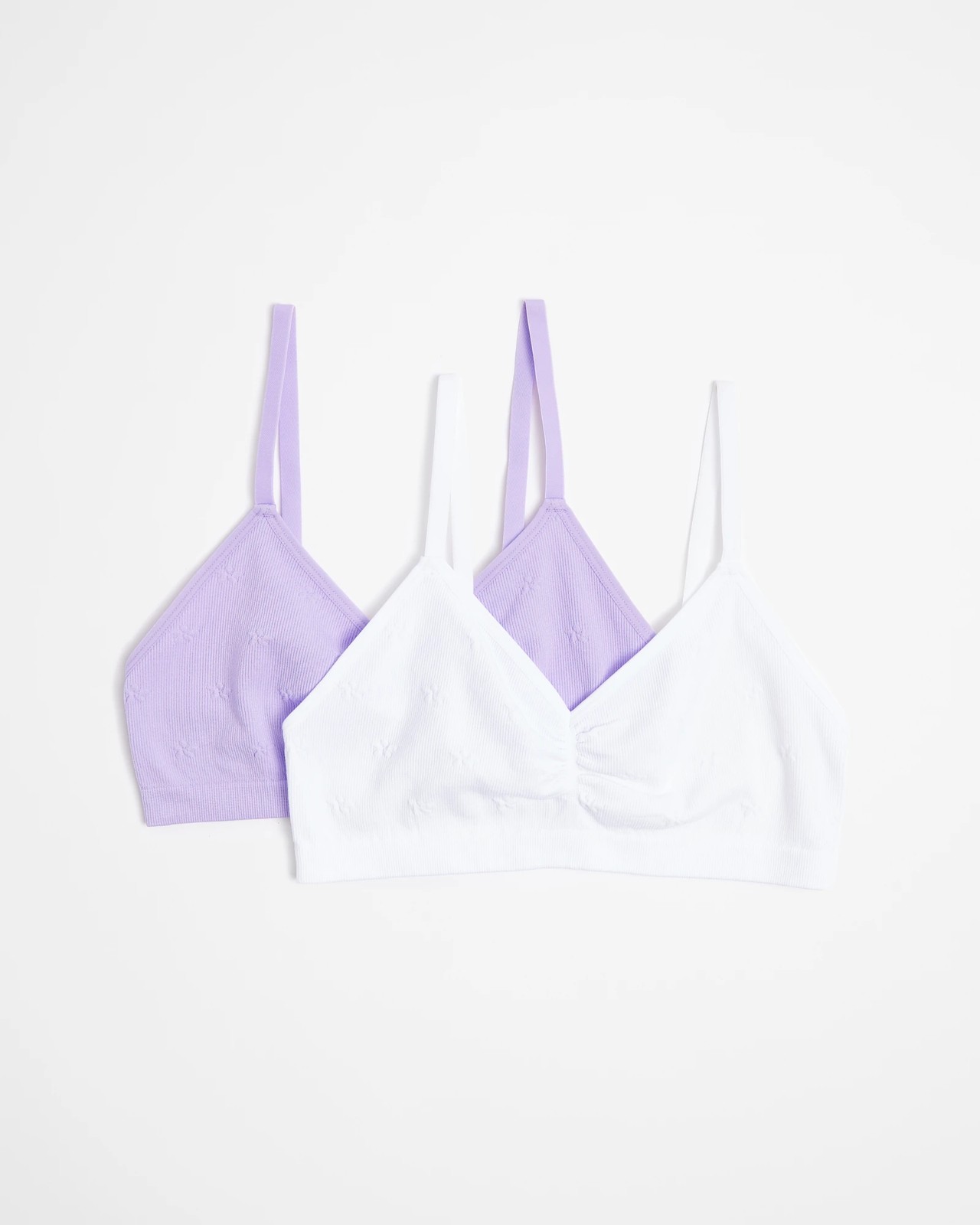 2 PACK WAFFLE NYLON BRALETTE SET