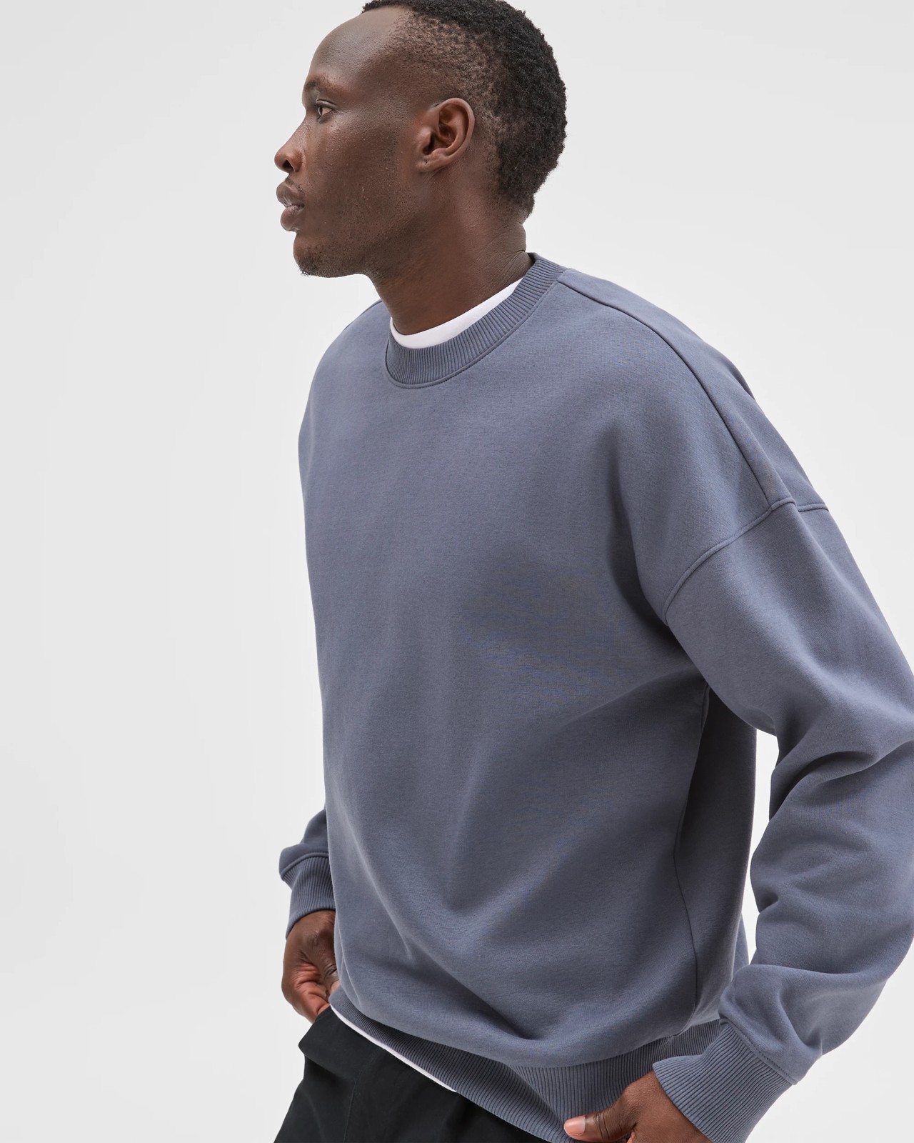 Commons Australian Cotton Blend Oversized Heavyweight Sweat Top - Ombre Blue 4 of 5