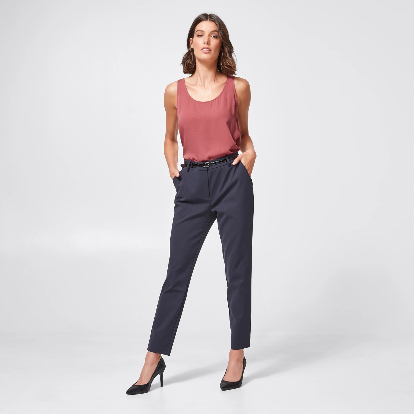 Preview Belted Ankle Slim Pants 6 of 6