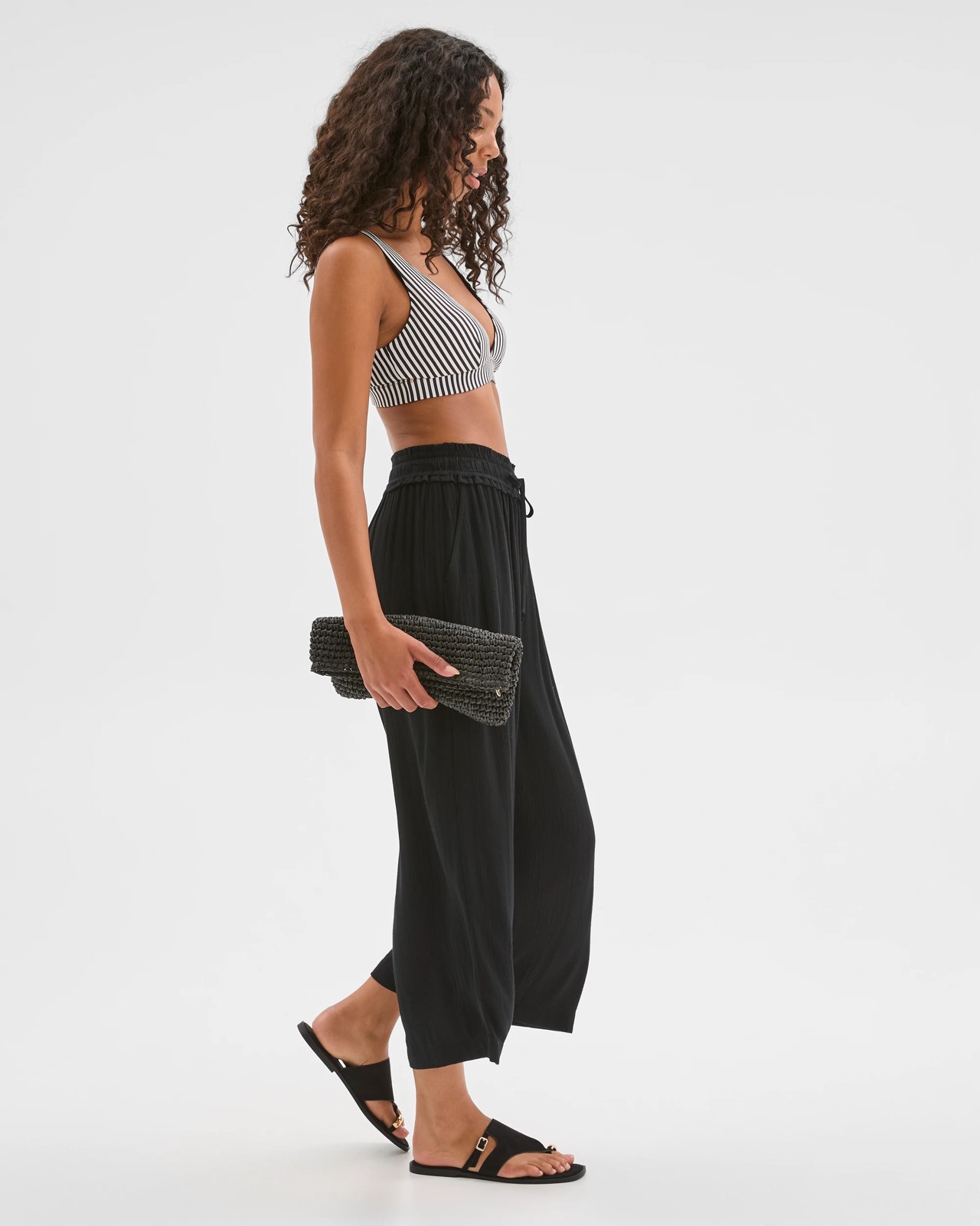 Resort Shirred Waist Crinkle Pants 3 of 5