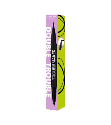 Trouble Maker Double Trouble Dual Ended Liquid Eyeliner Pen - Black