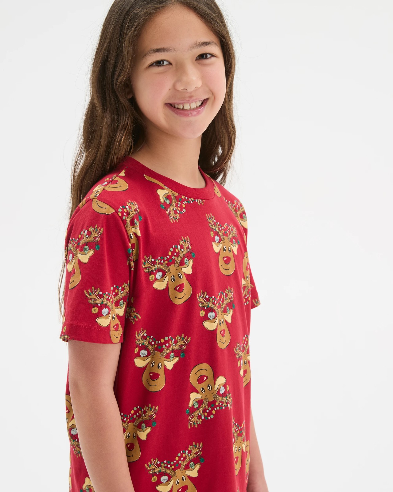 Family Matching Christmas Australian Cotton Older Kids Pyjama Set - Reindeer 3 of 6