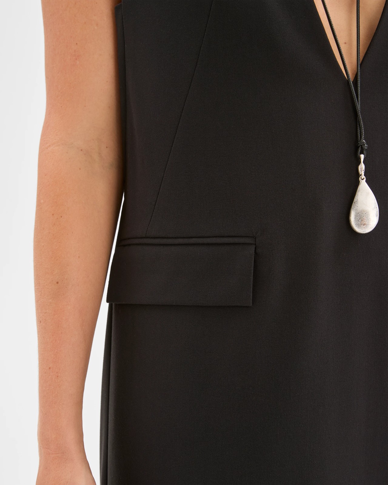 Preview Deep V-Neck Column Midi Dress 3 of 5